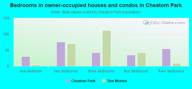 Bedrooms in owner-occupied houses and condos in Cheatom Park