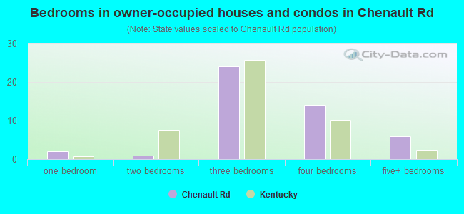 Bedrooms in owner-occupied houses and condos in Chenault Rd