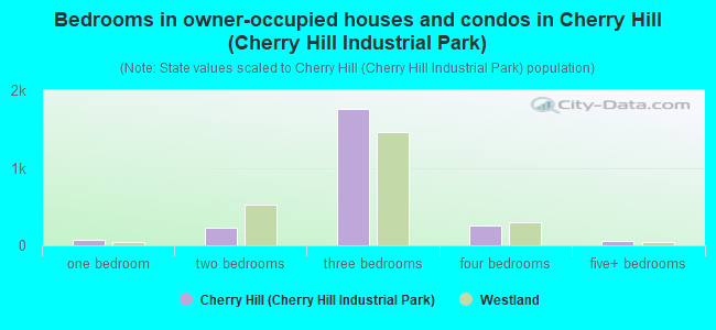 Bedrooms in owner-occupied houses and condos in Cherry Hill (Cherry Hill Industrial Park)