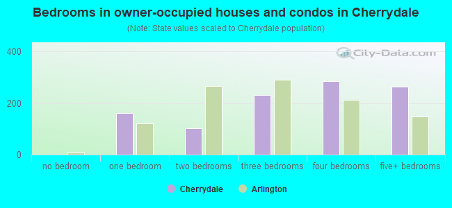 Bedrooms in owner-occupied houses and condos in Cherrydale
