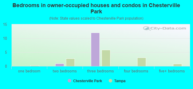 Bedrooms in owner-occupied houses and condos in Chesterville Park