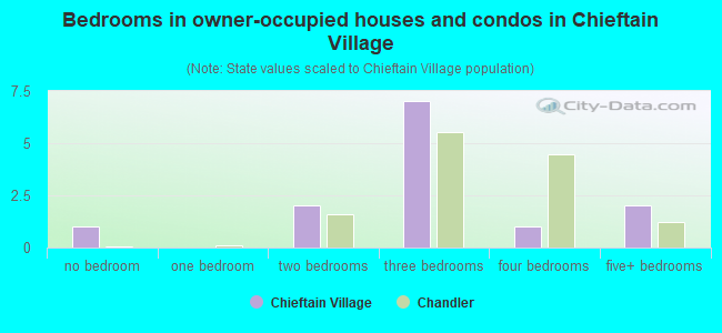 Bedrooms in owner-occupied houses and condos in Chieftain Village