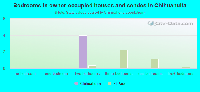 Bedrooms in owner-occupied houses and condos in Chihuahuita