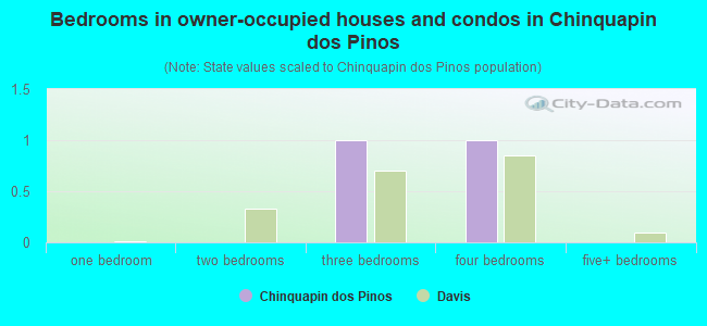 Bedrooms in owner-occupied houses and condos in Chinquapin dos Pinos