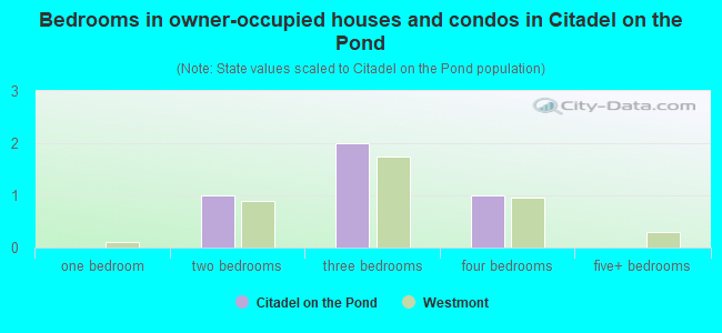 Bedrooms in owner-occupied houses and condos in Citadel on the Pond