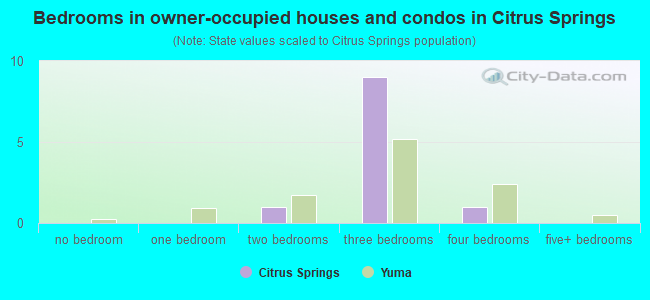 Bedrooms in owner-occupied houses and condos in Citrus Springs