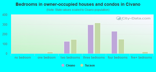 Bedrooms in owner-occupied houses and condos in Civano
