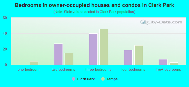 Bedrooms in owner-occupied houses and condos in Clark Park