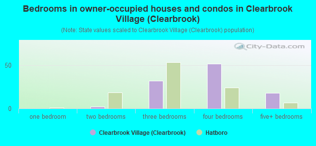 Bedrooms in owner-occupied houses and condos in Clearbrook Village (Clearbrook)