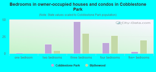 Bedrooms in owner-occupied houses and condos in Cobblestone Park