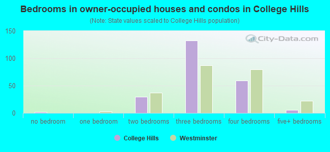 Bedrooms in owner-occupied houses and condos in College Hills