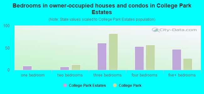 Bedrooms in owner-occupied houses and condos in College Park Estates