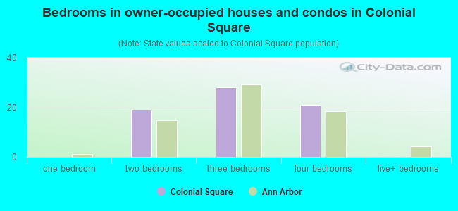 Bedrooms in owner-occupied houses and condos in Colonial Square
