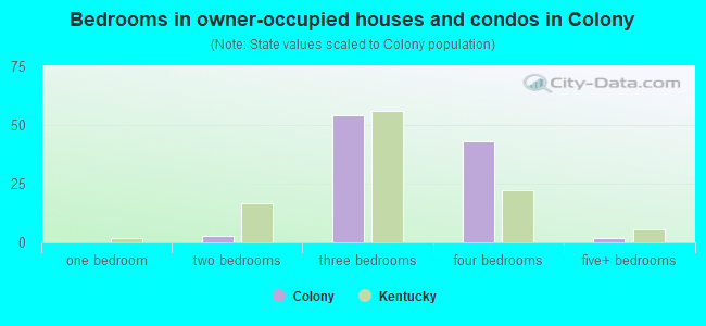 Bedrooms in owner-occupied houses and condos in Colony