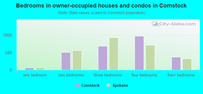 Bedrooms in owner-occupied houses and condos in Comstock
