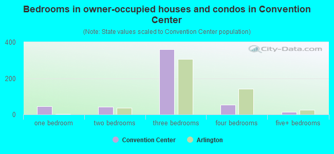 Bedrooms in owner-occupied houses and condos in Convention Center