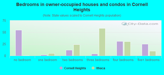 Bedrooms in owner-occupied houses and condos in Cornell Heights