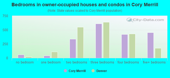 Bedrooms in owner-occupied houses and condos in Cory Merrill