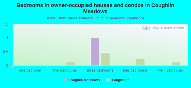 Bedrooms in owner-occupied houses and condos in Coughlin Meadows