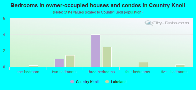 Bedrooms in owner-occupied houses and condos in Country Knoll