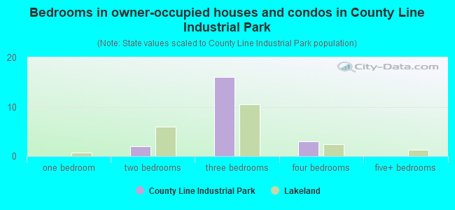 Bedrooms in owner-occupied houses and condos in County Line Industrial Park
