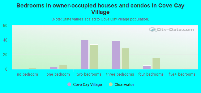 Bedrooms in owner-occupied houses and condos in Cove Cay Village