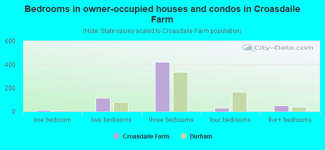 Bedrooms in owner-occupied houses and condos in Croasdaile Farm