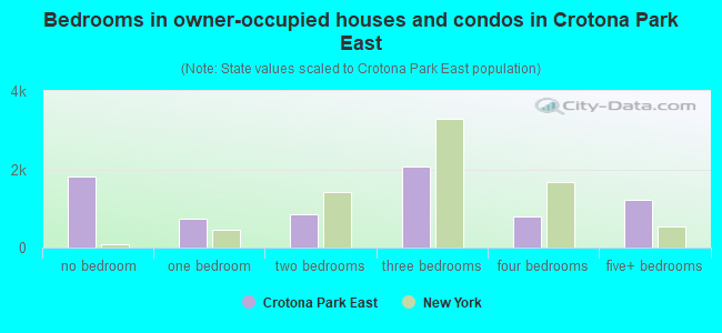 Bedrooms in owner-occupied houses and condos in Crotona Park East