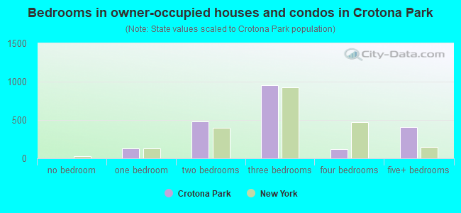 Bedrooms in owner-occupied houses and condos in Crotona Park