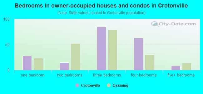 Bedrooms in owner-occupied houses and condos in Crotonville
