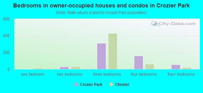 Bedrooms in owner-occupied houses and condos in Crozier Park