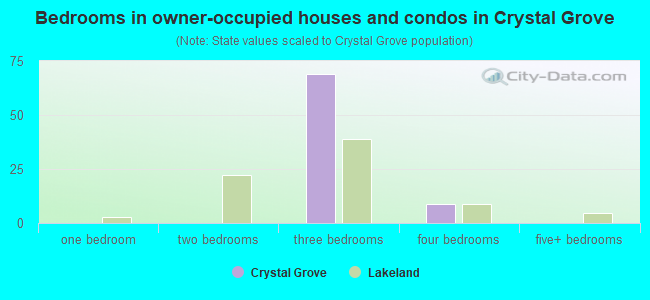 Bedrooms in owner-occupied houses and condos in Crystal Grove