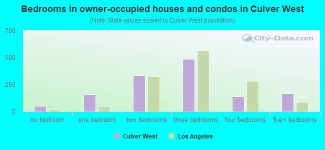 Bedrooms in owner-occupied houses and condos in Culver West
