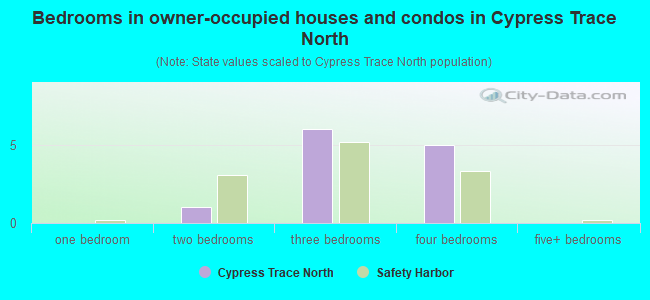 Bedrooms in owner-occupied houses and condos in Cypress Trace North