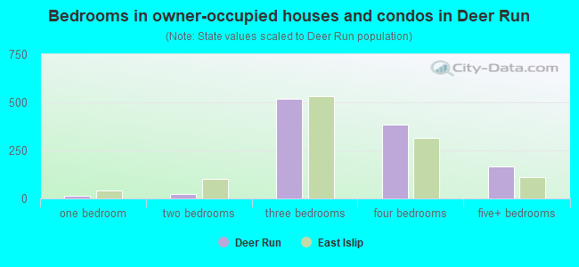 Bedrooms in owner-occupied houses and condos in Deer Run