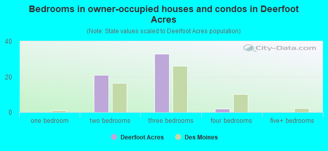 Bedrooms in owner-occupied houses and condos in Deerfoot Acres