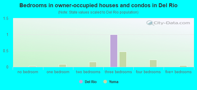 Bedrooms in owner-occupied houses and condos in Del Rio