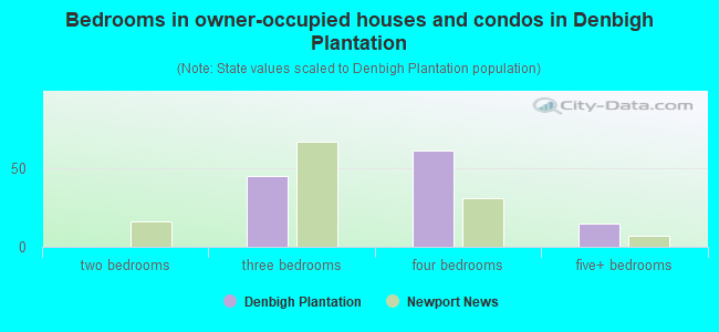 Bedrooms in owner-occupied houses and condos in Denbigh Plantation