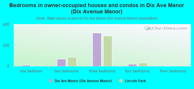 Bedrooms in owner-occupied houses and condos in Dix Ave Manor (Dix Avenue Manor)
