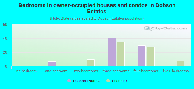 Bedrooms in owner-occupied houses and condos in Dobson Estates