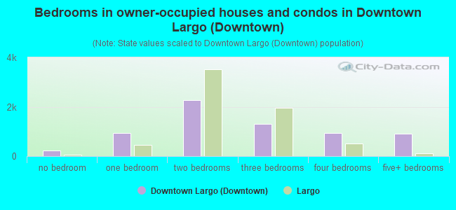 Bedrooms in owner-occupied houses and condos in Downtown Largo (Downtown)