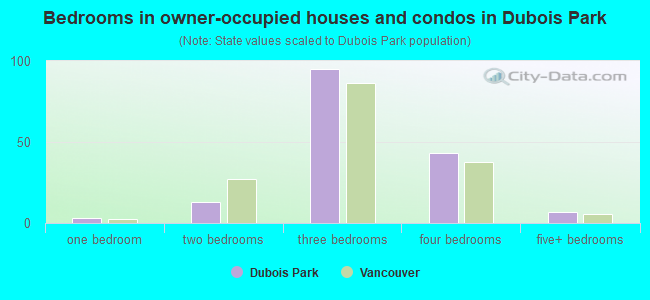 Bedrooms in owner-occupied houses and condos in Dubois Park