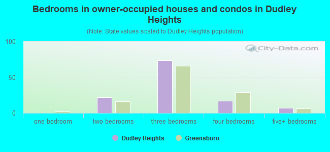 Bedrooms in owner-occupied houses and condos in Dudley Heights