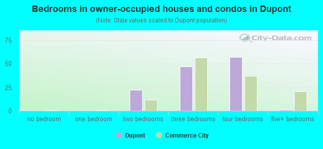 Bedrooms in owner-occupied houses and condos in Dupont