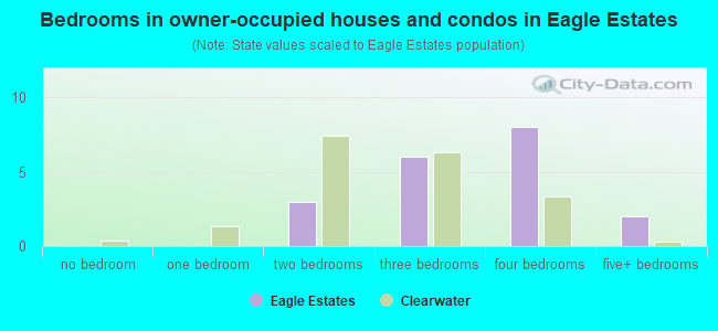 Bedrooms in owner-occupied houses and condos in Eagle Estates