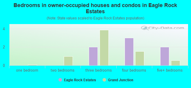 Bedrooms in owner-occupied houses and condos in Eagle Rock Estates