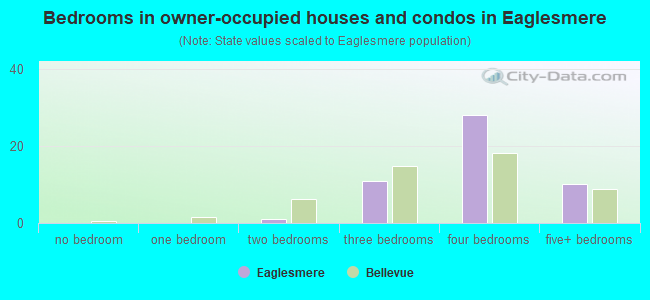 Bedrooms in owner-occupied houses and condos in Eaglesmere