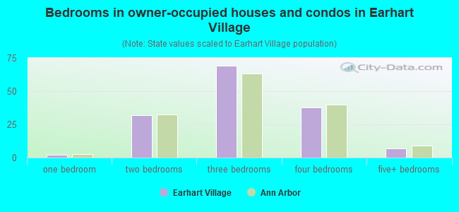 Bedrooms in owner-occupied houses and condos in Earhart Village