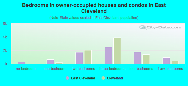 Bedrooms in owner-occupied houses and condos in East Cleveland