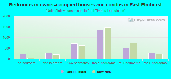 Bedrooms in owner-occupied houses and condos in East Elmhurst